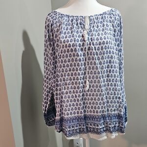 Elegant Blue Printed Women's Blouse